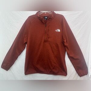 The North Face Men’s Large ¼ Zip Pullover Fleece Rust Red